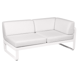 Outdoorsofa Bellevie von Fermob mit Stoff in Weißgrau und Gestell in Baumwollweiß