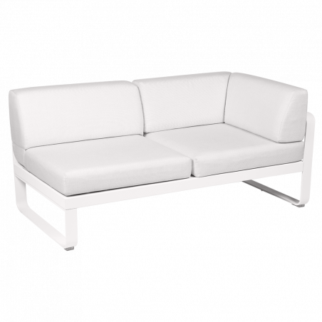 Outdoorsofa Bellevie von Fermob mit Stoff in Weißgrau und Gestell in Baumwollweiß