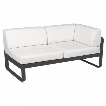 Outdoorsofa Bellevie von Fermob mit Stoff in Weißgrau und Gestell in Anthrazit