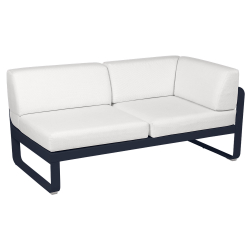 Outdoorsofa Bellevie von Fermob mit Stoff in Weißgrau und Gestell in Abyssblau
