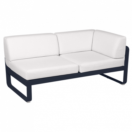 Outdoorsofa Bellevie von Fermob mit Stoff in Weißgrau und Gestell in Abyssblau