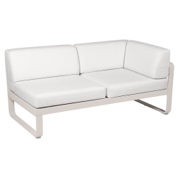 Outdoorsofa Bellevie von Fermob mit Stoff in Weißgrau und Gestell in Lehmgrau