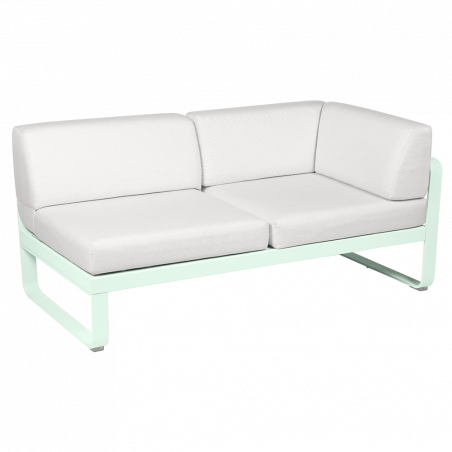 Outdoorsofa Bellevie von Fermob mit Stoff in Weißgrau und Gestell in Minze
