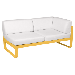 Outdoorsofa Bellevie von Fermob mit Stoff in Weißgrau und Gestell in Honig