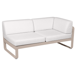 Outdoorsofa Bellevie von Fermob mit Stoff in Weißgrau und Gestell in Muskat