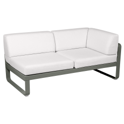Outdoorsofa Bellevie von Fermob mit Stoff in Weißgrau und Gestell in Rosmarin