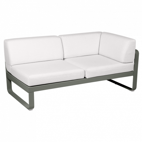 Outdoorsofa Bellevie von Fermob mit Stoff in Weißgrau und Gestell in Rosmarin