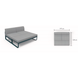 Maße Einzelteil des Outdoorsofa Bellevie von Fermob