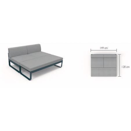 Maße Einzelteil des Outdoorsofa Bellevie von Fermob