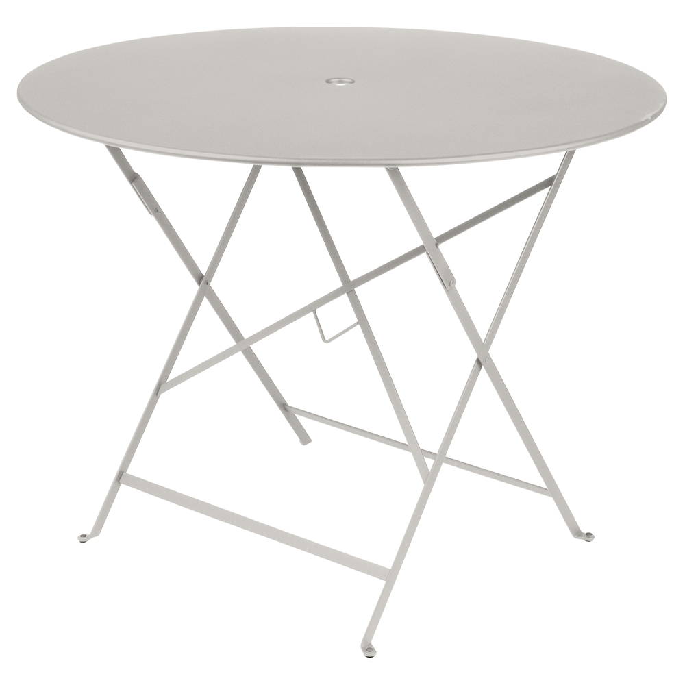 Wetterfeste Bistrotische rund ø 97 cm klappbar Metall fermob lehm grau