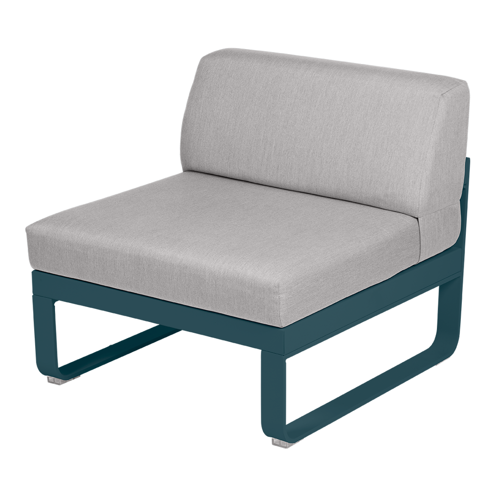Lounge Sitzmodule Bellevie von Fermob Stoff Flanellgrau Gestell Acapulco