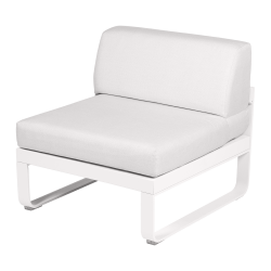 Lounge Sitzmodule Bellevie von Fermob Stoff Grauweiß Gestell Baumwollweiß