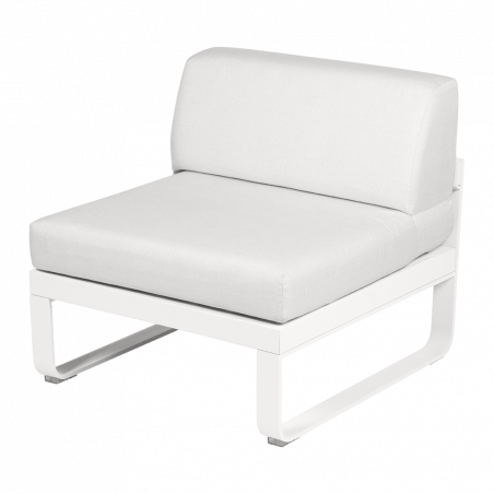 Lounge Sitzmodule Bellevie von Fermob Stoff Grauweiß Gestell Baumwollweiß