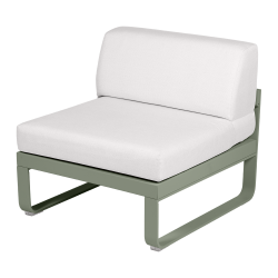 Lounge Sitzmodule Bellevie von Fermob Stoff Grauweiß Gestell Kaktus