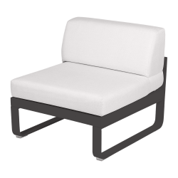 Lounge Sitzmodule Bellevie von Fermob Stoff Grauweiß Gestell Anthrazit