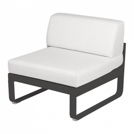 Lounge Sitzmodule Bellevie von Fermob Stoff Grauweiß Gestell Anthrazit