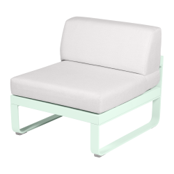 Lounge Sitzmodule Bellevie von Fermob Stoff Grauweiß Gestell Gletscherminze