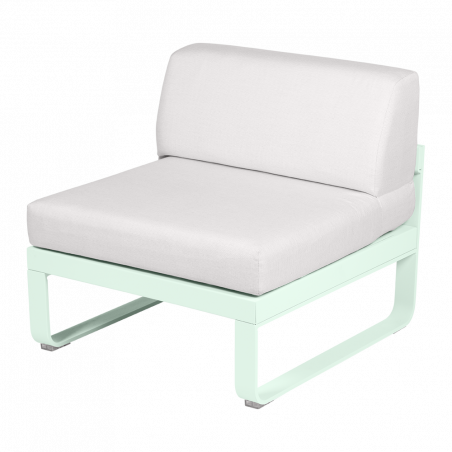 Lounge Sitzmodule Bellevie von Fermob Stoff Grauweiß Gestell Gletscherminze
