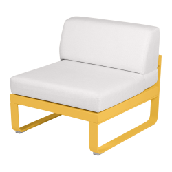 Lounge Sitzmodule Bellevie von Fermob Stoff Grauweiß Gestell Honig