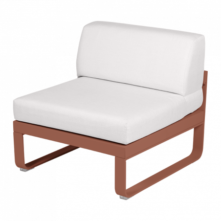 Lounge Sitzmodule Bellevie von Fermob Stoff Grauweiß Gestell Ocker