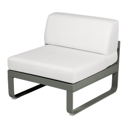 Lounge Sitzmodule Bellevie von Fermob Stoff Grauweiß Gestell Rosmarin
