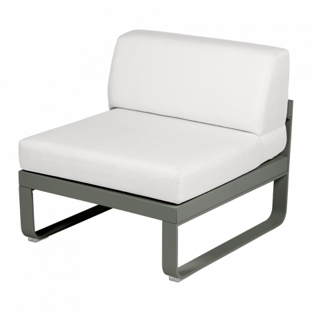 Lounge Sitzmodule Bellevie von Fermob Stoff Grauweiß Gestell Rosmarin