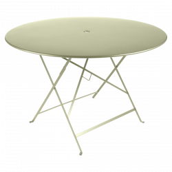 Wetterfeste Bistrotische rund ø 117 cm klappbar Metall fermob lindgrün