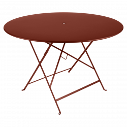 Wetterfeste Bistrotische rund ø 117 cm klappbar Metall fermob ocker