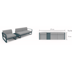Maße des Sofa Bellevie von Fermob