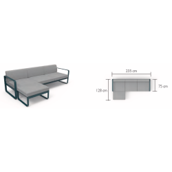 Wetterfestes Sofa Bellevie von Fermob 2er Sitzmodul mit einer Armlehnen rechts