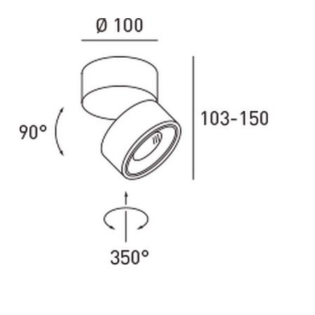 Schema des Deckenstrahler Clippo von Egger Licht