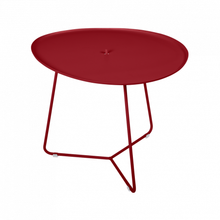 Niedriger Tisch mit abnehmbaren Tablett Cocotte von Fermob in Mohnrot