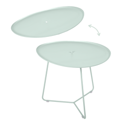 Mechanismus des niedrigen Tisch mit abnehmbaren Tablett Cocotte von Fermob in Minze