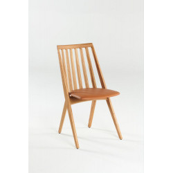 Holzstuhl Korona von Insan / Artisan aus massiver Eiche mit Lederbezug