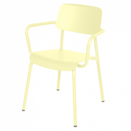 Sessel Studie Fermob mit Armlehnen in Zitronensorbet