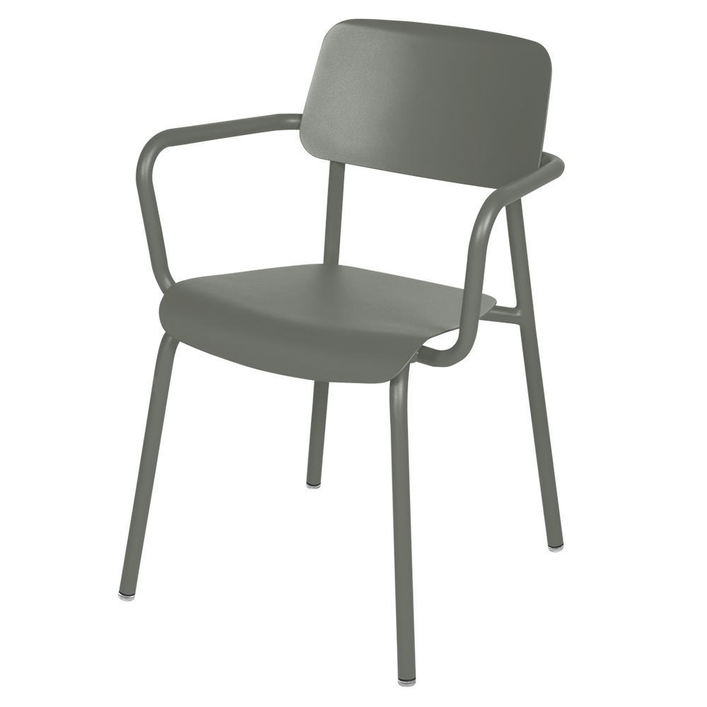 Stapelbarer Stuhl Studie mit Armlehne aus Aluminium von Fermob