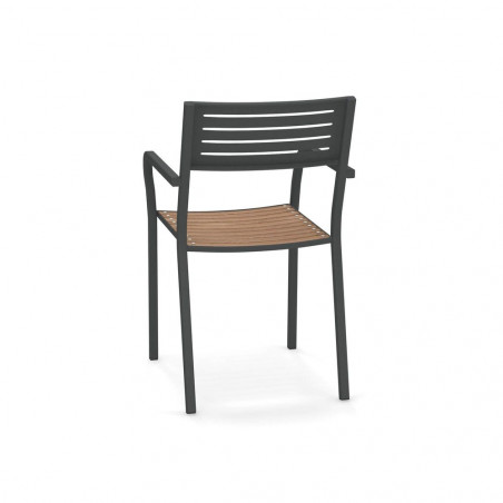 Stuhl Segno mit Teak Sitz und Armlehnen von Emu