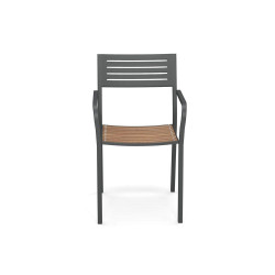 Stuhl Segno mit Teak Sitz und Armlehnen von Emu