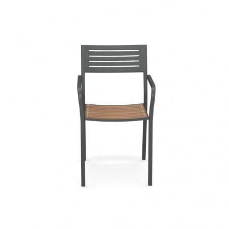 Stuhl Segno mit Teak Sitz und Armlehnen von Emu