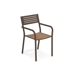 Stuhl Segno mit Teak Sitz und Armlehnen von Emu