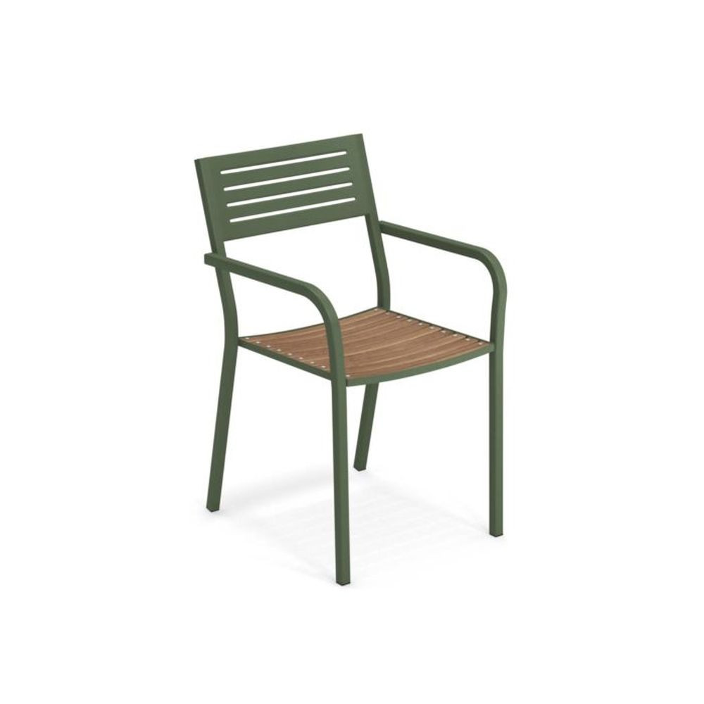 Stuhl Segno mit Teak Sitz und Armlehnen von Emu