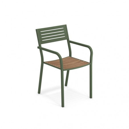 Stuhl Segno mit Teak Sitz und Armlehnen von Emu