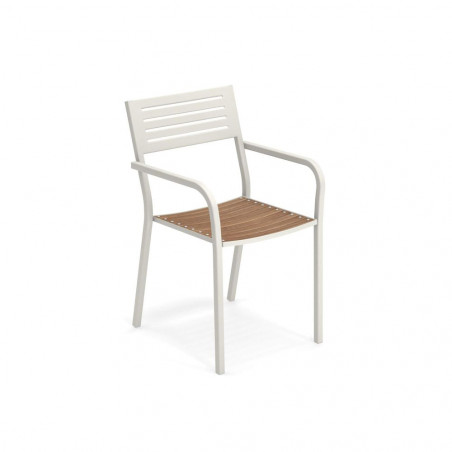 Stuhl Segno mit Teak Sitz und Armlehnen von Emu