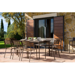 Stuhl Segno mit Teak Sitz und Armlehnen von Emu