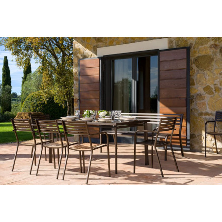 Stuhl Segno mit Teak Sitz und Armlehnen von Emu