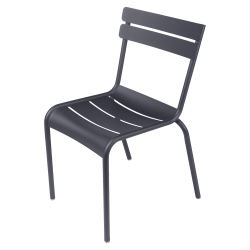 Stapelbarer Stuhl Luxembourg aus Aluminium von Fermob in Anthrazit/Schwarz