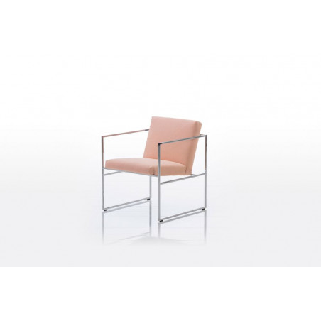 Grace Sessel Stoff rosa gestell chrom