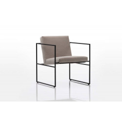 Grace Sessel Stoff Cord hell Gestell schwarz