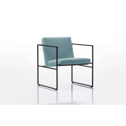 Grace Sessel Stoff Cord blau Gestell schwarz
