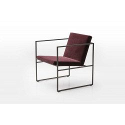 Grace Sessel Leder braun Gestell schwarz